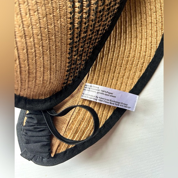 NWOT women’s black brown paper visor rollable - Picture 4 of 7